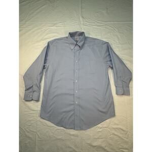 Brooks Brothers Traditional Dress Shirt Mens 15.5-32 Blue Non Iron Supima Cotton